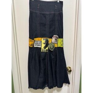 BISOU BISOU MICHELLE BOHBOT SPECIAL EDITION DENIM NATTY REBEL SKIRT size 2
